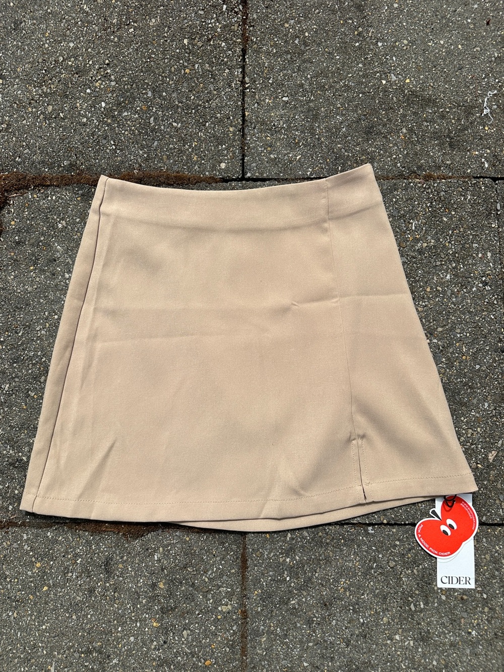 NWT Cider Beige Mini Skirt with Side Slit